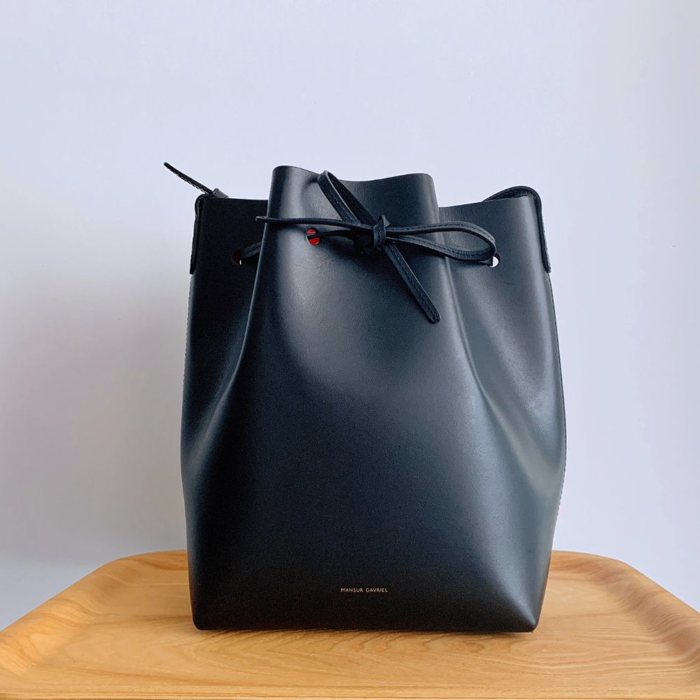 Mansur Gavriel Bucket Bag - Black/Flamma